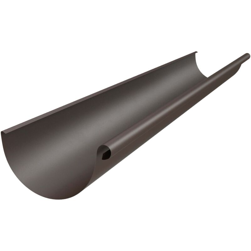 Zambelli - gouttière demi-ronde 2m galvanisée, gouttière avec protection élevée contre la corrosion, montage facile, sans soudure, 105mm, 2m Brun