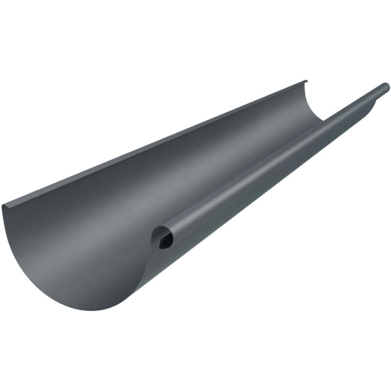Gouttière demi-ronde 2m galvanisée, gouttière avec protection élevée contre la corrosion, montage facile, sans soudure, 125mm, 2m Anthracite