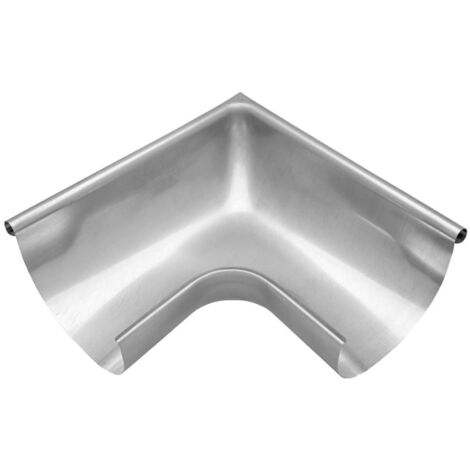 ZAMBELLI Rinnenwinkel 90 Grad (Außenwinkel) verzinkt Dachrinnenwinkel mit Wulst außen für Dachrinne halbrund, ohne löten, 125 mm / 280/7 tlg Silber