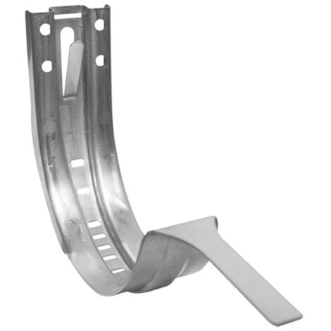 ZAMBELLI Stirnbretthalter verzinkt, Dachrinnenhalter für Dachrinne halbrund, Montage ohne löten 150mm / 333/6 teilig Silber