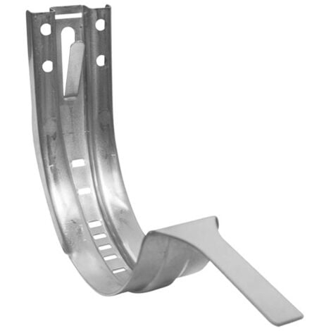 ZAMBELLI Stirnbretthalter verzinkt, Dachrinnenhalter für Dachrinne halbrund, Montage ohne löten 150mm / 333/6 teilig Silber