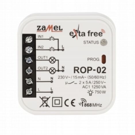 Zamel  Récepteur Radio 2 Canaux ROP-02 - Compact - Installation Facile - Modes Multiples