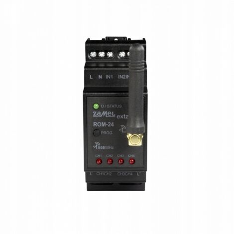 Zamel Récepteur radio 4 canaux ROM-24 - 230V - Contrôle distance - Programmable et sécurisé