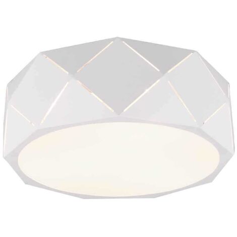 ZANDOR PLAFONIERA METALLO BIANCO CON TAGLI LASER E DIFFUSORE D. 40 CM