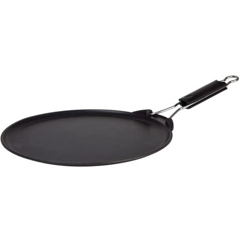 Zanetti - Padella Antiaderente e Antigraffio in Alluminio Pressofuso, Padella Crepes Multiuso con Manico Pieghevole, Diametro 30 cm, Made in Italy, Ideale anche per Toast, Pesce, Carne e Verdure