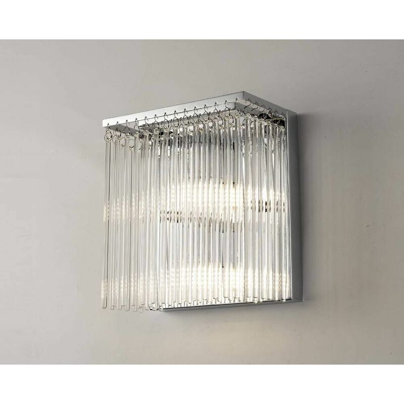 09diyas - Zanthe 3 Light Wall Lamp Polished Chrome / Clear Glass
