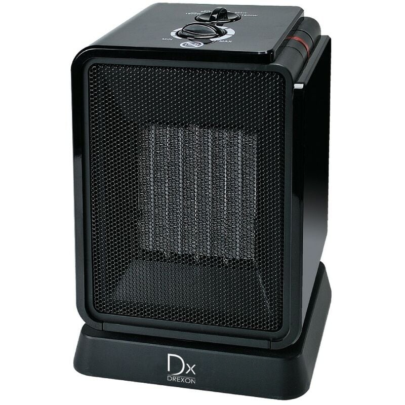 Drexon - dx cubik - Chauffage céramique électrique oscillant - 1800W - Double isolation - Coloris aléatoire - Noir ou Rouge