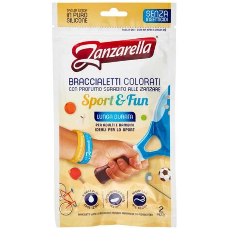 Zanzarella Bracciale Antizanzare Sport e Fun 2 Pezzi