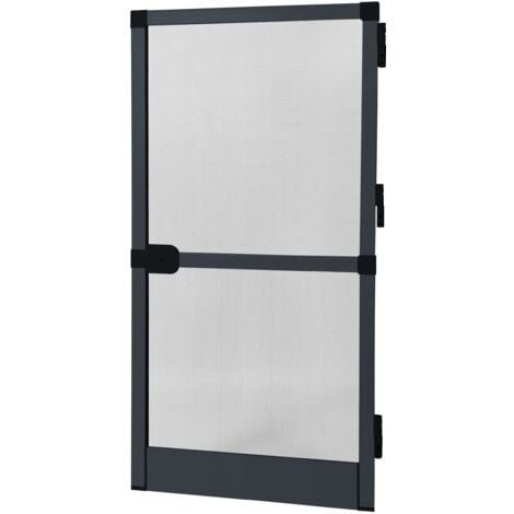 Zanzariera a battente Alluminio - L 215 x H 100 cm - Grigio
