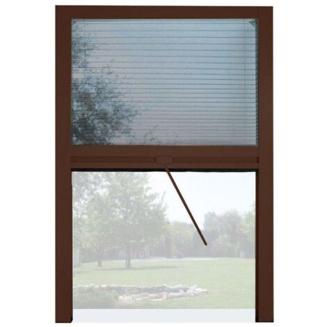 Zanzariera a Plisse per Finestra 160x160 cm Riducibile Marrone