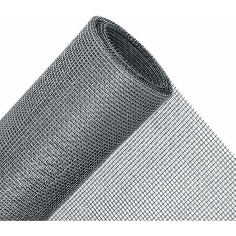 Zanzariera a rotolo  120 x 300 cm, Tessuto per zanzariera al metro per finestre, Fibra di vetro regolabile e resistente, Grigio
