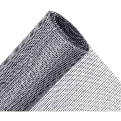 Zanzariera a rotolo GABRIELLE 150 x 300 cm, tessuto per zanzariera venduto al metro per finestre, fibra di vetro regolabile e resistente, antigraffio, grigio
