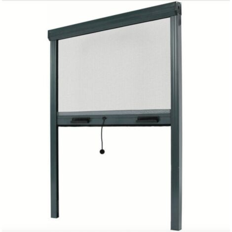 ZANZARIERA A RULLO AVVOLGIBILE FINESTRA 120x170 RIDUCIBILE ALLUMINIO GRIGIO 3403
