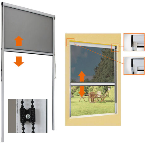 Zanzariera a Rullo con Catenella Verticale Finestre e Porte Special - Colore: Marrone Ral 8017 - Formato: 120x250 mm