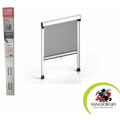 Zanzariera a rullo "flash" con frizione insetti porte finestre verticale colore: marrone misura: 100x160