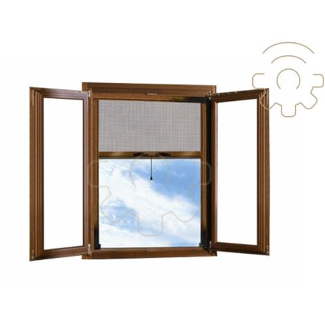 Zanzariera a rullo per finestra con frizione 120x170 colore Marrone Rall 8017 zanzariera moschiera