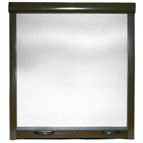 Zanzariera a Rullo per Finestre in Alluminio  Marrone 100x170 cm