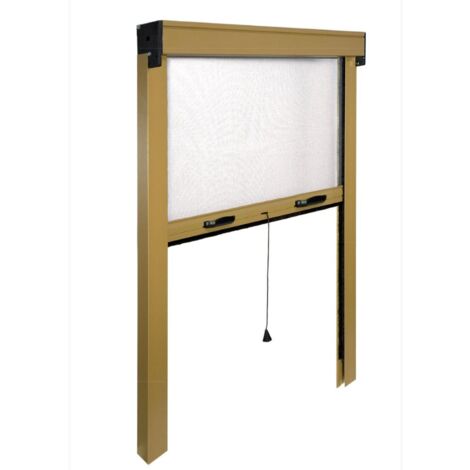 Zanzariera a Rullo Verticale in Fibra di Vetro Riducibile 80x170H cm Telaio Alluminio MARRONE 80x170H cm Marrone RAL 8017