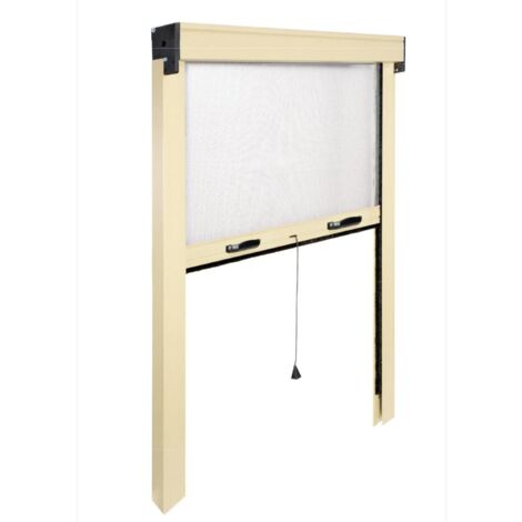 Zanzariera a Rullo Verticale in Fibra di Vetro Riducibile 80x250H cm Telaio Alluminio AVORIO 80x250H cm Avorio RAL 1013