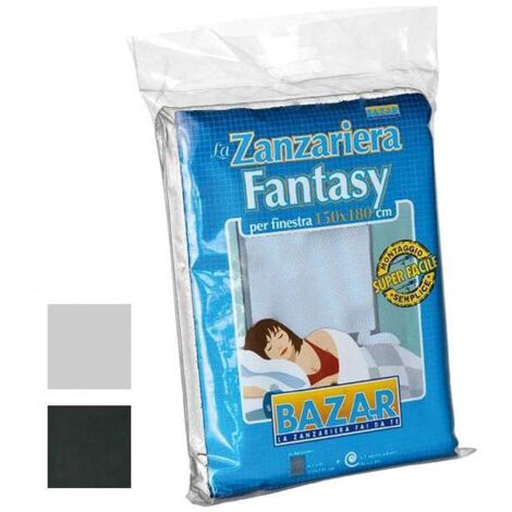 Zanzariera A Strappo Per Finestra 130x150 Regolabile Nera Antracite