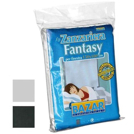 Zanzariera A Strappo Per Finestra 130x150 Regolabile Nera Antracite