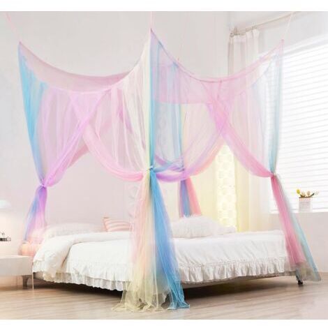 Zanzariera adatta per letti king-size e matrimoniali, per uso interno ed esterno, multicolore, 190x210x240 cm