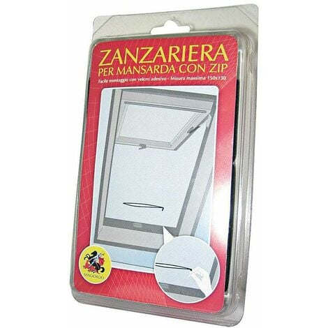 Zanzariera antracite con zip x mansarda 150x130 lucernari tetto adesivo finestra
