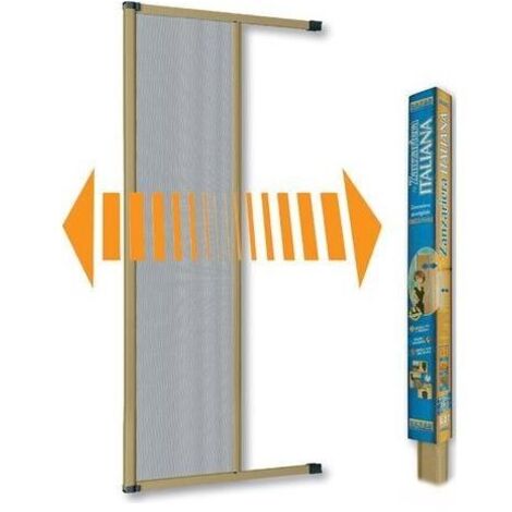 Zanzariera Avvolgibile Bazar in Bronzo per Porta Finestra 160x250cm, Modello Hobby con Sistema Orizzontale e Frizione