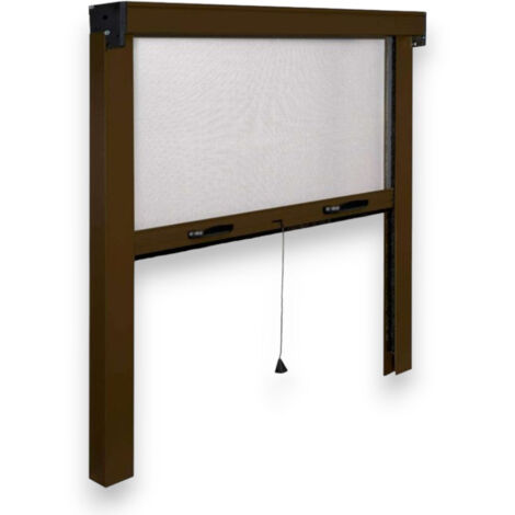 Zanzariera avvolgibile verticale per esterno e interno 160x160 cm -  Marrone