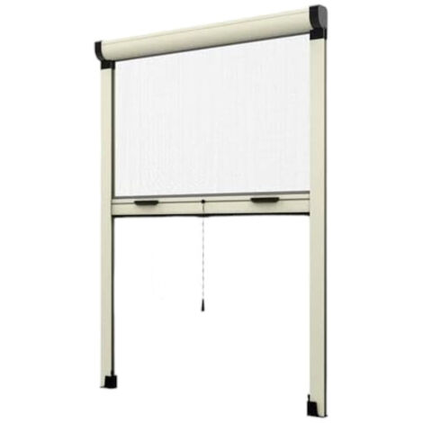 Zanzariera avvolgibile verticale per esterno e interno in alluminio avorio - 120x160 cm