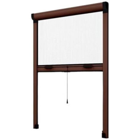 Zanzariera avvolgibile verticale per esterno e interno in alluminio marrone - 120x160 cm