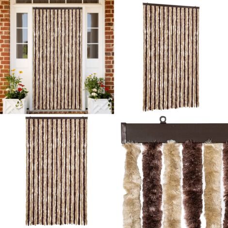 Zanzariera Beige e Marrone Chiaro 118x220 cm Ciniglia - Zanzariera - Ciniglia