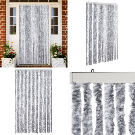 Zanzariera Bianco e Grigio 118x220 cm Ciniglia - Zanzariera - Ciniglia