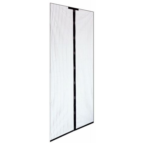 ZANZARIERA C/VELCRO PORTE 140X250 NERO STRISCE MAGNETICHE RIDUCIBILE
