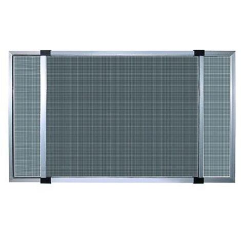 Zanzariera estensibile argento con telaio in alluminio h 50x70 cm trama fitta in fibra di vetro verticale orizzontale con spazzola