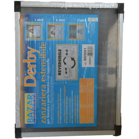 zanzariera estensibile "derby" argento 50x40 cm