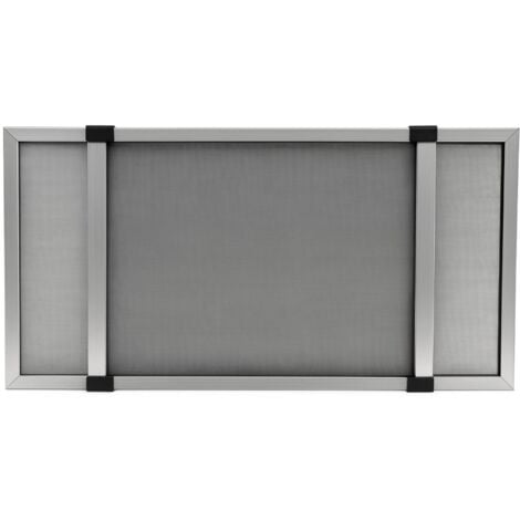 Zanzariera Fibra di vetro con Telaio estensibile alluminio H70x100/192 cm Grigio H70x100 fino a 192 cm Telaio Silver