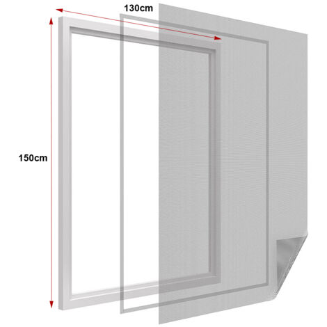 Zanzariera Finestra Nera Adesiva Con Nastro In Velcro Misura 130X150cm