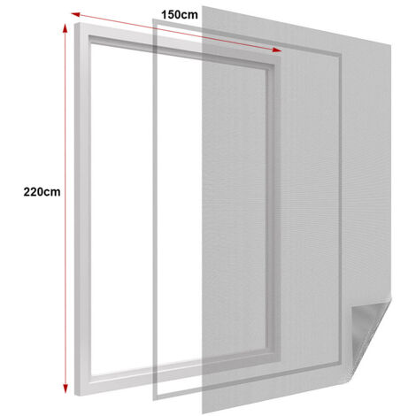 Zanzariera Finestra Nera Adesiva Con Nastro In Velcro Misura 150X220cm
