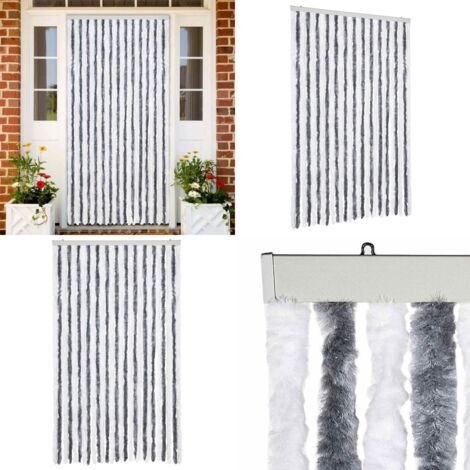 Zanzariera Grigio e Bianco 118x220 cm Ciniglia - Zanzariera - Ciniglia