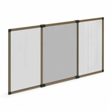 Zanzariera in fibra con telaio componibile in alluminio colore bronzo rete grigia per finestre e porte - 100xH75 cm