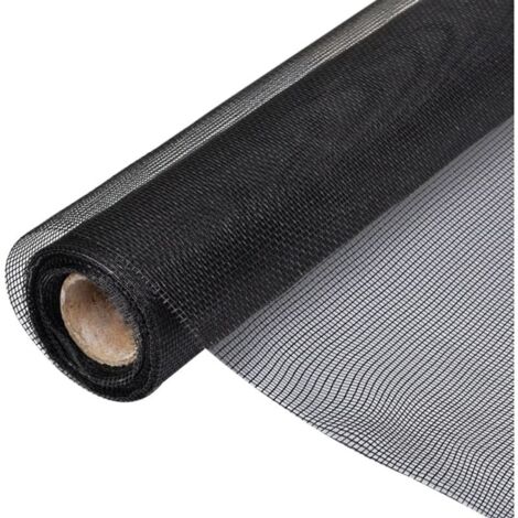 Zanzariera in fibra di vetro nera, antipolvere e anti-insetti, 100 x 1000 cm