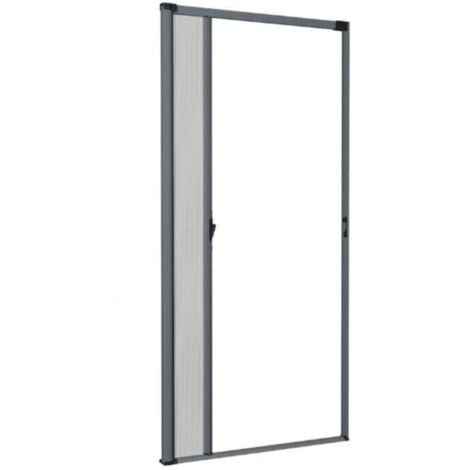 ZANZARIERA LATERALE PORTA FINESTRA PORTE RIDUCIBILE FRIZIONE 115X230 GRIGIO 3411
