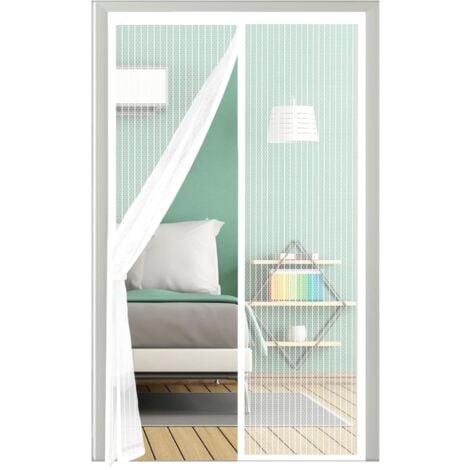 Zanzariera magnetica 100x200 cm, zanzariera bianca per finestre, senza fori, ideale per portefinestre, cantine, terrazze