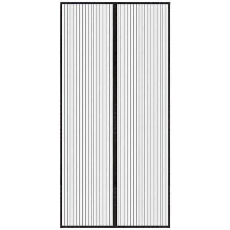 Zanzariera magnetica Ineasicer, 100 x 210 cm, striscia adesiva, chiusura automatica, maglia ultrafine, installazione senza attrezzi, adatta a bambini e animali domestici, nera
