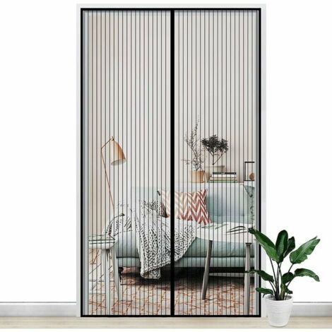Zanzariera magnetica per porta 120x210CM - Tenda anti-zanzare e anti-mosche con chiusura automatica tramite magneti e striscia in velcro - Installazione senza fori per porta e finestra.