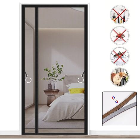 Zanzariera magnetica per porta, tenda autoadesiva anti-insetto con striscia magnetica completa, anti-zanzare, 100 cm x 210 cm