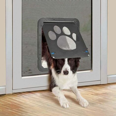 Zanzariera per cani e gatti, porta per animali domestici con calamita e serratura, facile installazione per cani/gatti (42 cm x 37 cm)