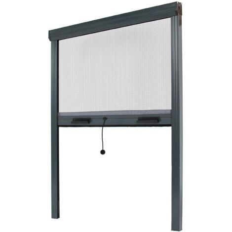 Zanzariera Estensibile CILVANI Per Finestre E Porte Finestre - Telaio Alluminio, Spazzolino Integrato, Trama Fibra Di Vetro 75x100 Cm
