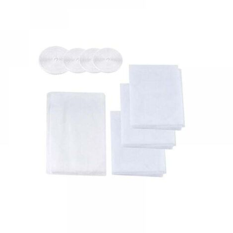 Zanzariera per finestre, 4 pezzi, protezione dagli insetti, 130 cm x 150 cm, 150 x 200 cm, con 4 strisce autoadesive (bianco)